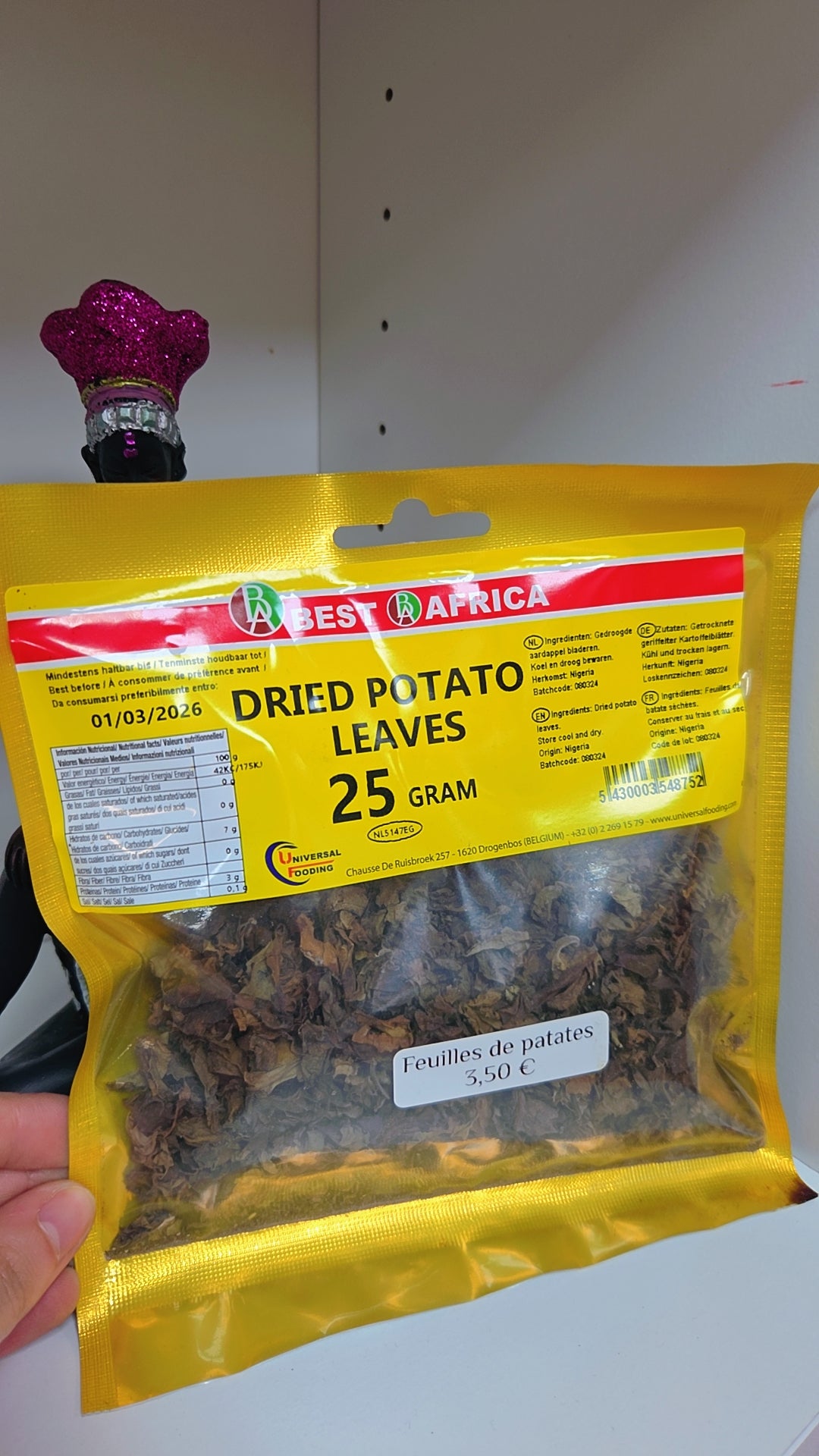Feuilles patates séchées